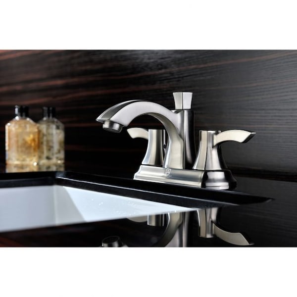 Vista Centerset 2-Handle Mid-Arc Bathroom Faucet In Brushed Nickel